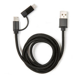Kikkerland black multi-port charging cable on a white background. Available at Be Charmed. 