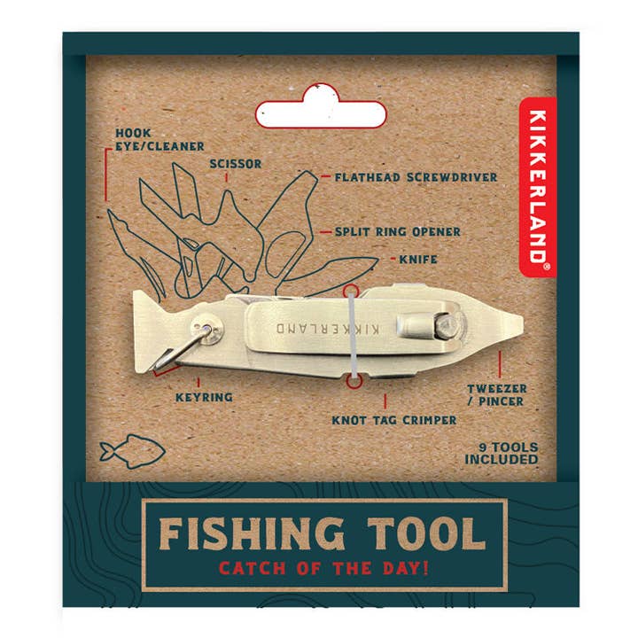 Kikkerland Design Fishing Multi Tool – compact gadget with essential fishing functions, perfect for anglers and outdoor gifting. Available at Be Charmed