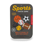 Sports trivia game packaging with various sports balls on a white background. Available at Be Charmed. 