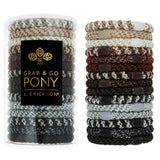 L. Erickson Grab & Go Pony Tube in Nouveau Neutrals. Set of 15 no-damage ponytail holders in modern muted tones. Available at Be Charmed.