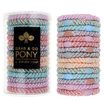 L. Erickson Grab & Go Pony Tube in Tutu. Set of 15 no-damage ponytail holders in soft pink and blush tones. Available at Be Charmed.