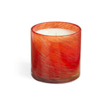 Lafco candle in a red glass container on a white background. Available at Be Charmed. 
