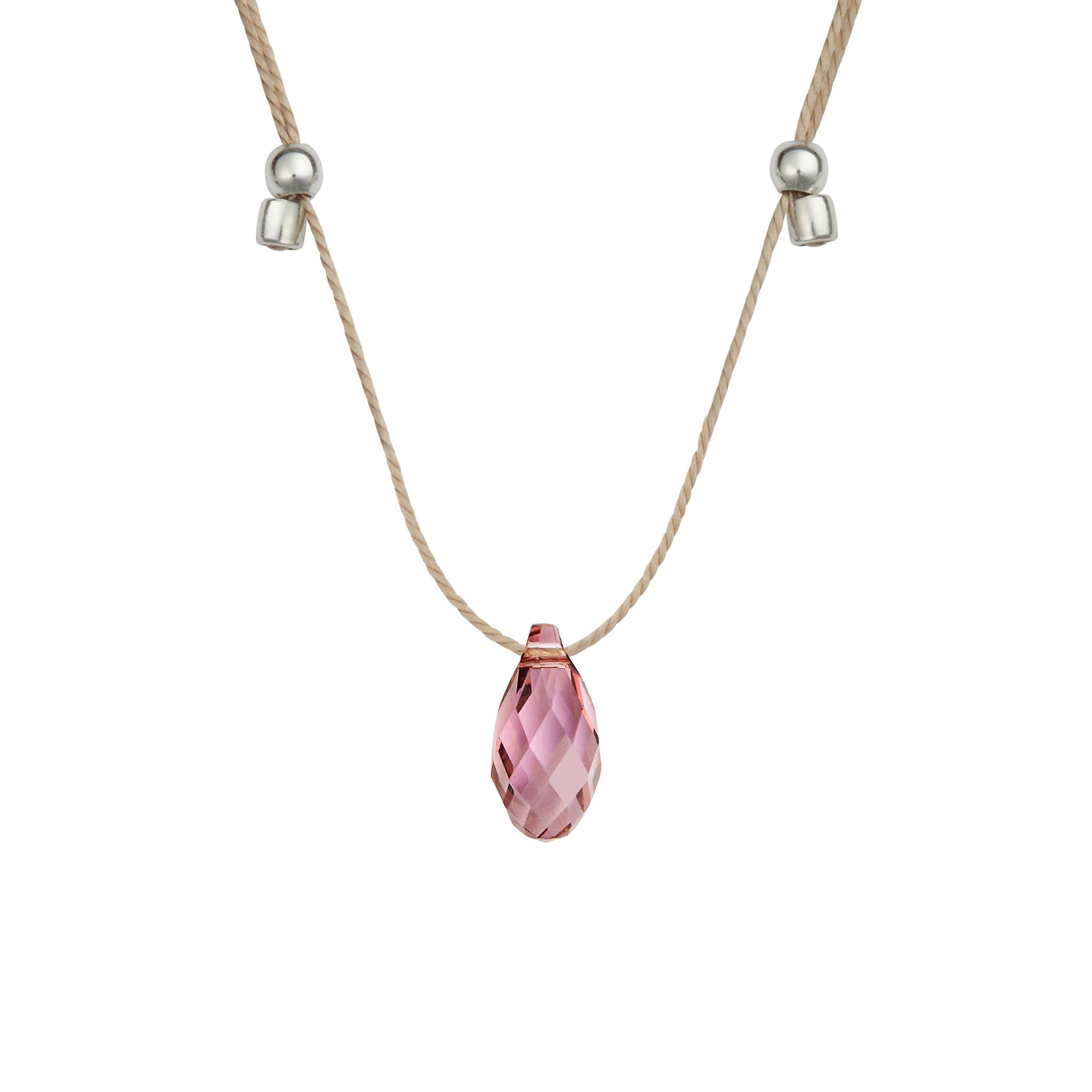 &LIVY Silver Hyevibe Crystal Slider Iris Necklace