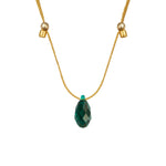 &LIVY Hyevibe Crystal Slider Gold Emerald Necklace
