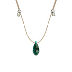 &LIVY Hyevibe Crystal Slider Silver Emerald Necklace