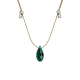 &LIVY Hyevibe Crystal Slider Silver Emerald Necklace