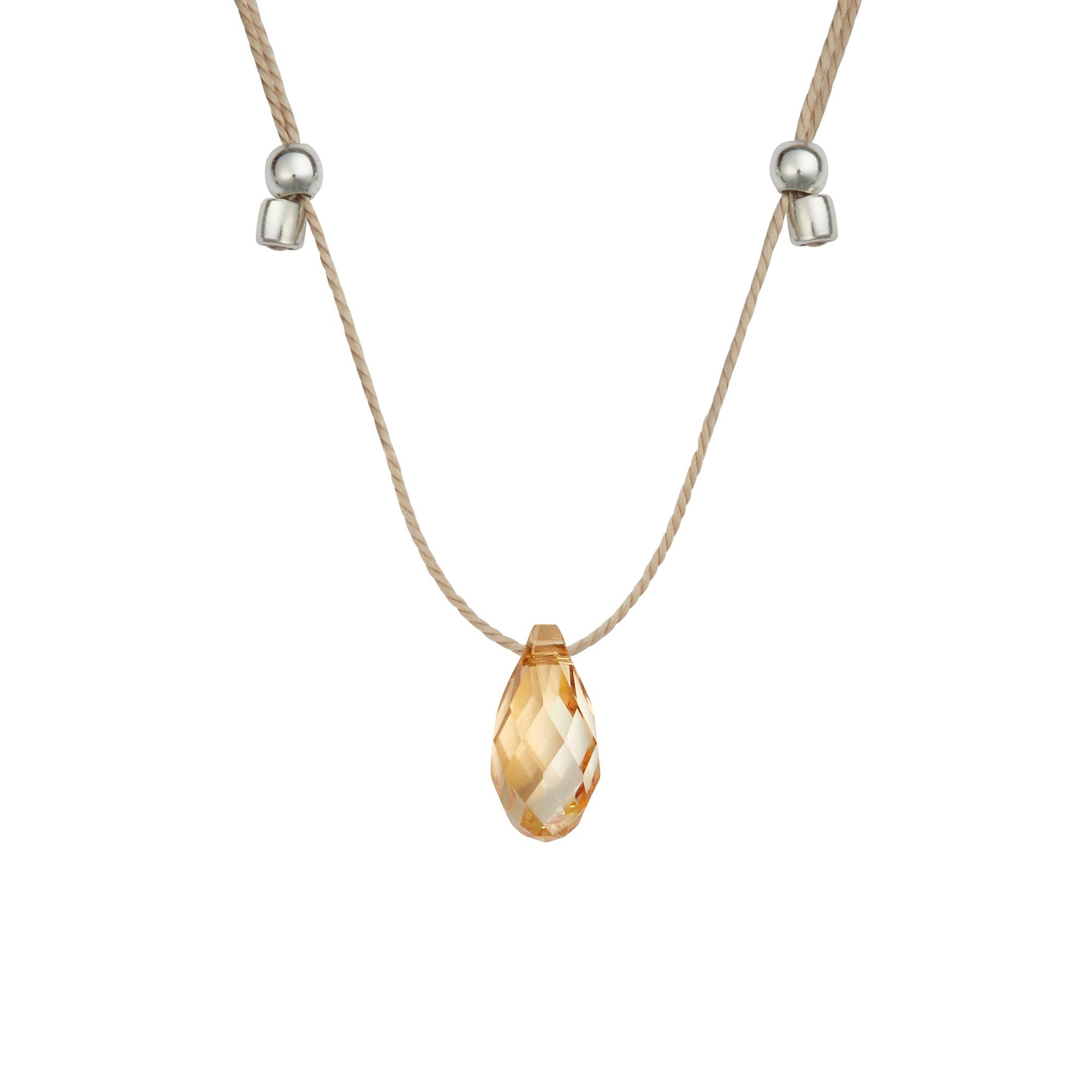 &LIVY Gold Hyevibe Crystal Slider Silver Shade Necklace