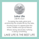 Froduct card for Silver Lola Lake Life Pendant. Available at Be charmed
