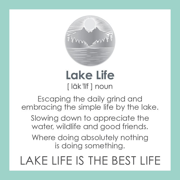 Froduct card for Silver Lola Lake Life Pendant. Available at Be charmed
