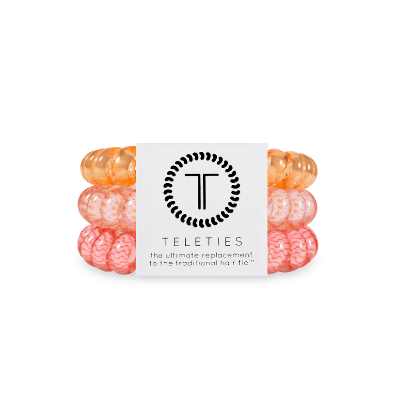 Large Sunny Days Ahead Teleties Hair Ties with strong grip, waterproof and no crease—available at Be Charmed.