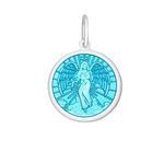 Light Blue Lola angel pendant necklace symbolizing guidance and protection, perfect for everyday wear or gifting. Available at Be Charmed.