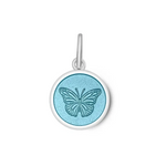 Light Blule Lola Butterfly pendant symbolizing transformation growth and beauty, meaningful nature-inspired charm jewelry gift, Available at Be Charmed