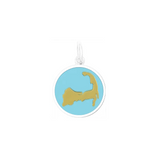 Light Blue Lola gold Cape Cod pendant necklace with classic coastal-inspired design, elegant everyday jewelry, Available at Be Charmed