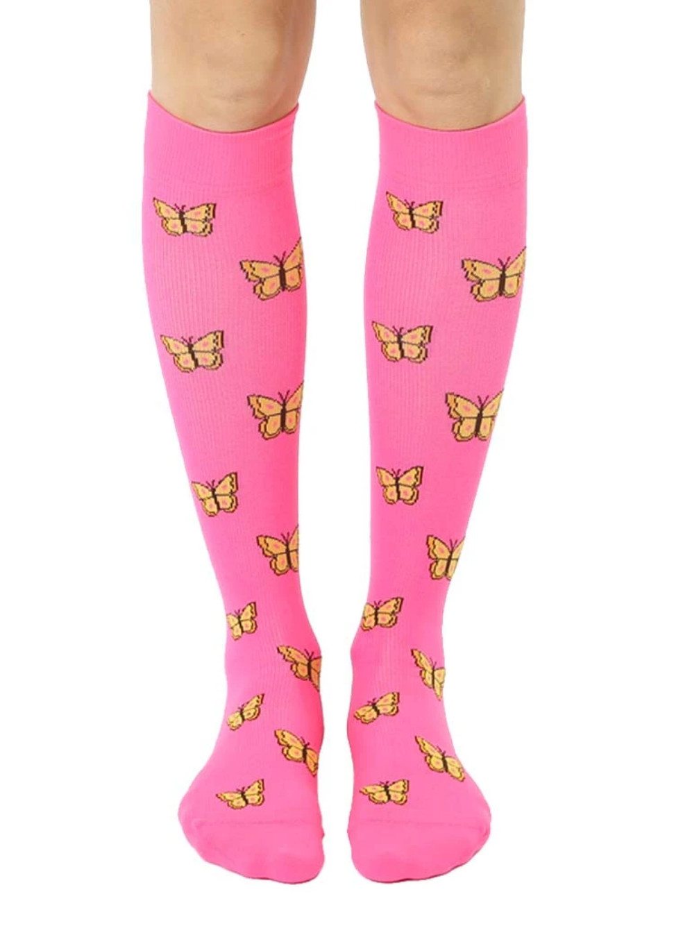 Living Royal Compression Knee High Socks - Pink Butterfly
