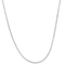 A silver 2mm rounded box chain necklace on a black background. Available at Be Charmed