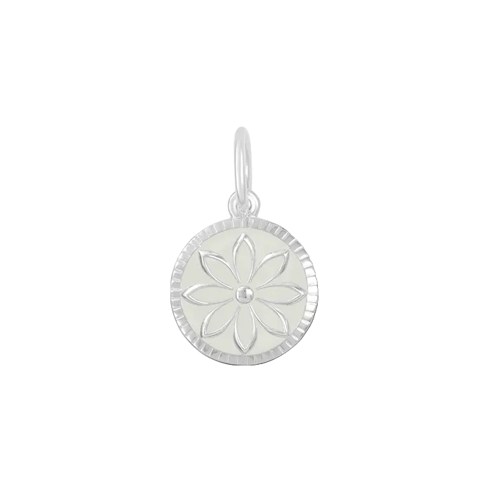 Alpine White Lola silver daisy pendant necklace featuring a delicate floral design, perfect for everyday wear, layering, and meaningful gifting. Available at Be Charmed