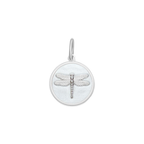 Alpine White Lola Dragonfly pendant symbolizing transformation freedom and adaptability, meaningful nature-inspired charm jewelry gift, Available at Be Charmed