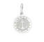 A sterling silver Lola pendant in alpine white with an enamel inlay in the shape of an anchor and a circular design, featuring the engraved text 'DON'T GIVE UP THE SHIP.'. BAvailable at Be Charmed