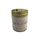 Lola & Bean 7.5 oz Soy Candle Holiday Cheer with festive holiday fragrance in a clean-burning soy wax blend, available at Be Charmed.