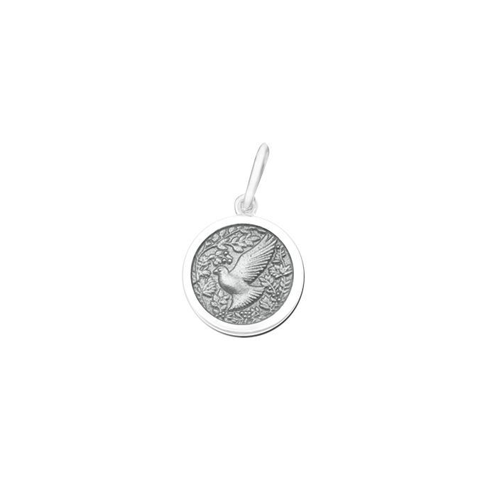 Lola Gray Pearl silver dove pendant necklace with symbolic dove design, elegant everyday jewelry, Available at Be Charmed