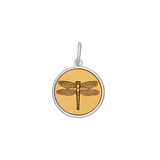 Gold Center Lola Dragonfly pendant symbolizing transformation freedom and adaptability, meaningful nature-inspired charm jewelry gift, Available at Be Charmed