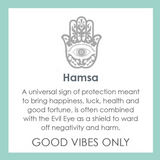 Lola Hamsa Pendant Product Card. Available at Be Charmed