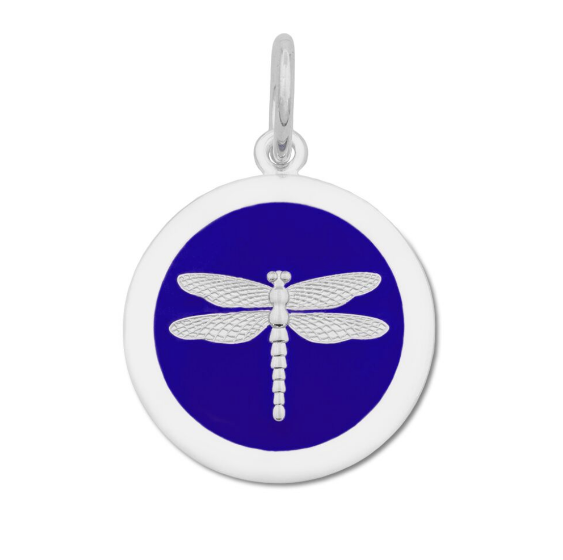 Indigo Lola Dragonfly pendant symbolizing transformation freedom and adaptability, meaningful nature-inspired charm jewelry gift, Available at Be Charmed