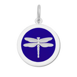 Indigo Lola Dragonfly pendant symbolizing transformation freedom and adaptability, meaningful nature-inspired charm jewelry gift, Available at Be Charmed