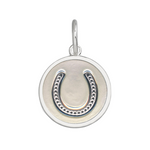Ivory Lola Horseshoe silver pendant symbolizing luck and protection, meaningful lucky charm jewelry gift for everyday wear, Available at Be Charmed