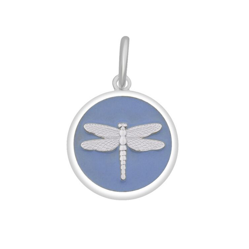 Lavender Lola Dragonfly pendant symbolizing transformation freedom and adaptability, meaningful nature-inspired charm jewelry gift, Available at Be Charmed
