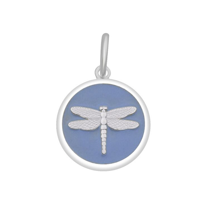 Lavender Lola Dragonfly pendant symbolizing transformation freedom and adaptability, meaningful nature-inspired charm jewelry gift, Available at Be Charmed