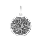 Lola Pewter St. Christopher pendant necklace symbolizing protection and safe travels, meaningful religious jewelry gift for travelers, Available at Be Charmed