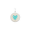 A Lola heart-shaped pendant with a Turquoise and white color scheme. Available at Be Charmed