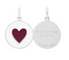 A Lola heart-shaped pendant in cranberry red. Available at Be Charmed