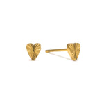 Lover's Tempo Fluted Heart Studs Gold