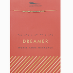 Lucky Feather - Morse Code -Necklace Gold - Dreamer