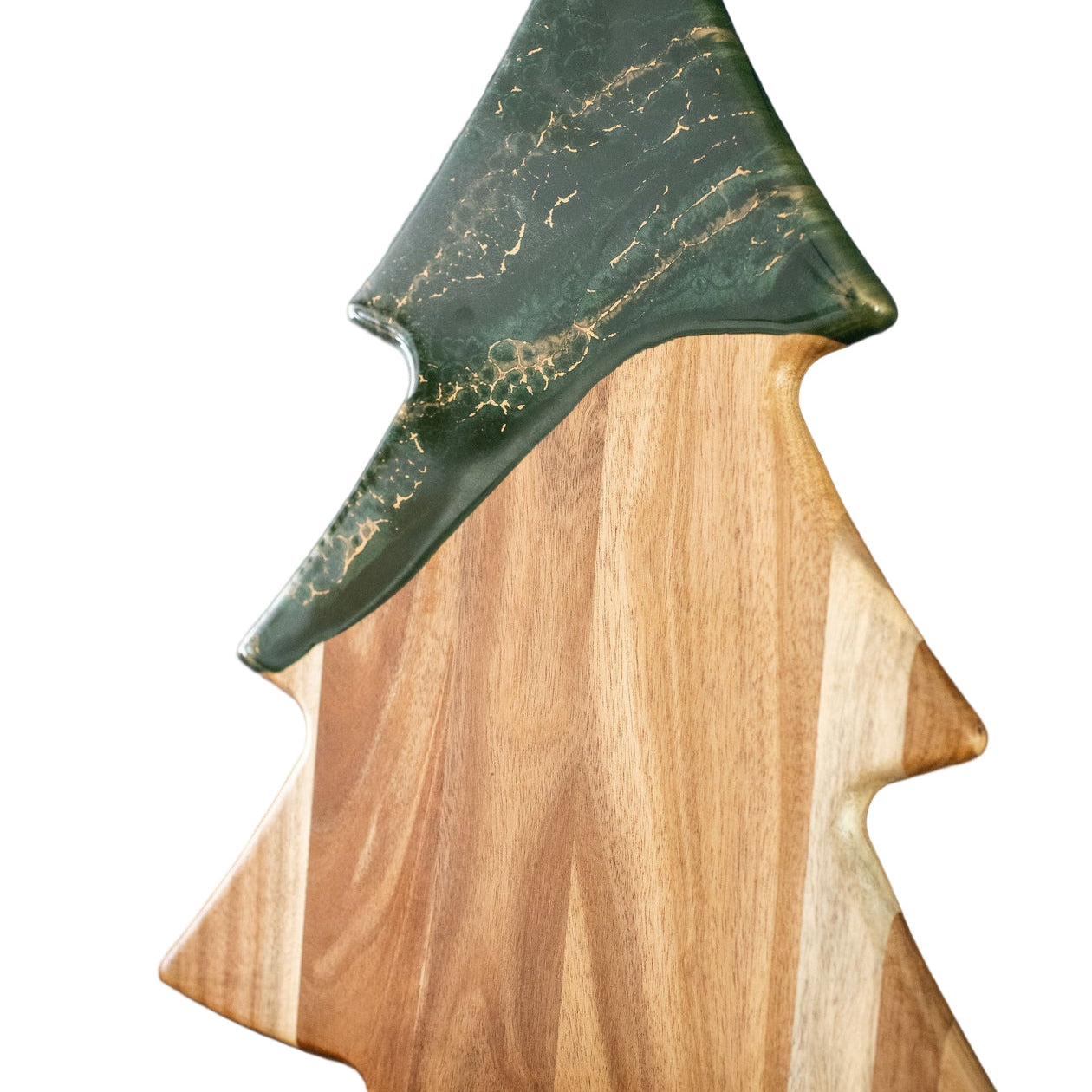Lynn & Liana Christmas Tree Charcuterie Board – Jade edition, festive serving board, available at Be Charmed