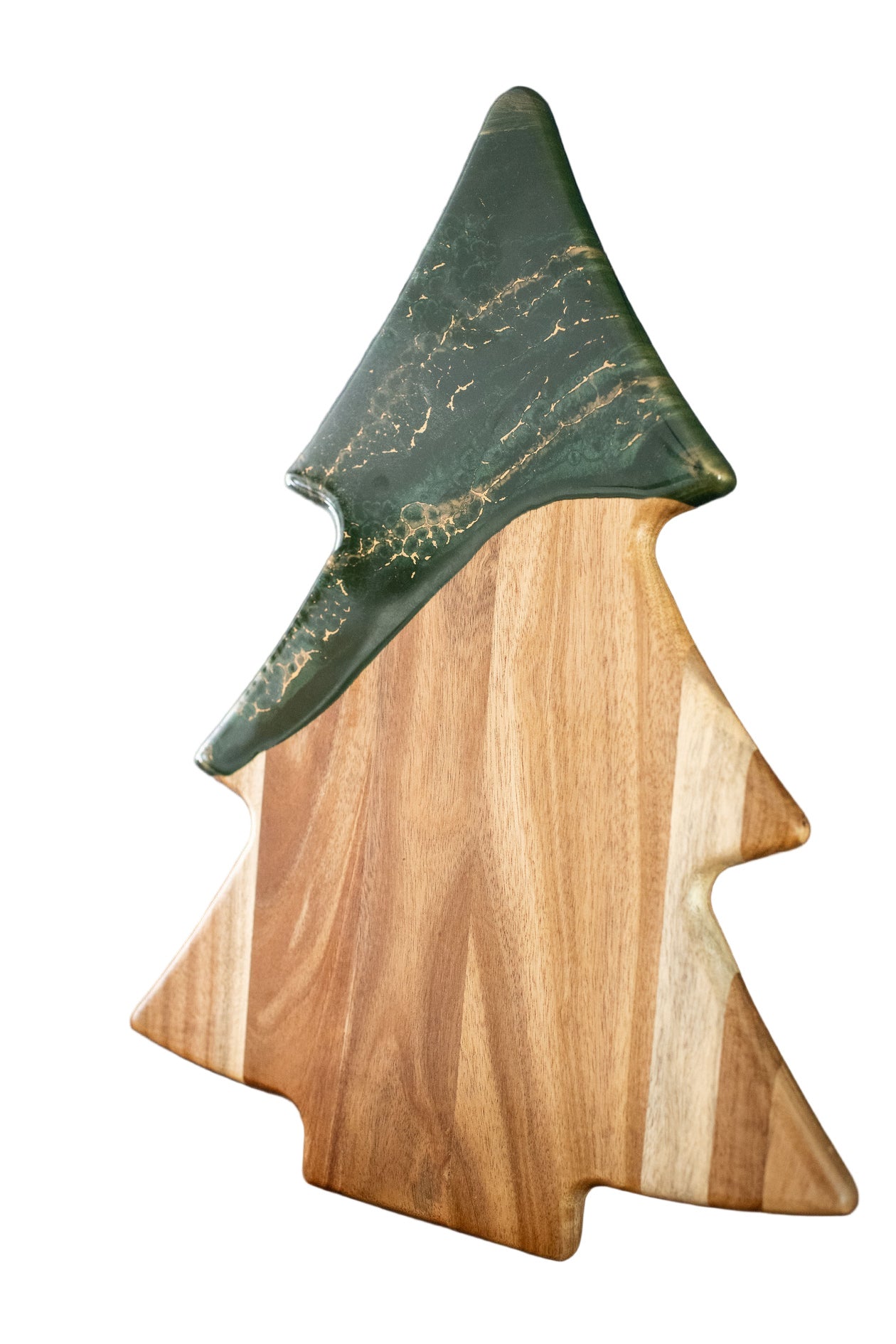 Lynn & Liana Christmas Tree Charcuterie Board – Jade edition, festive serving board, available at Be Charmed