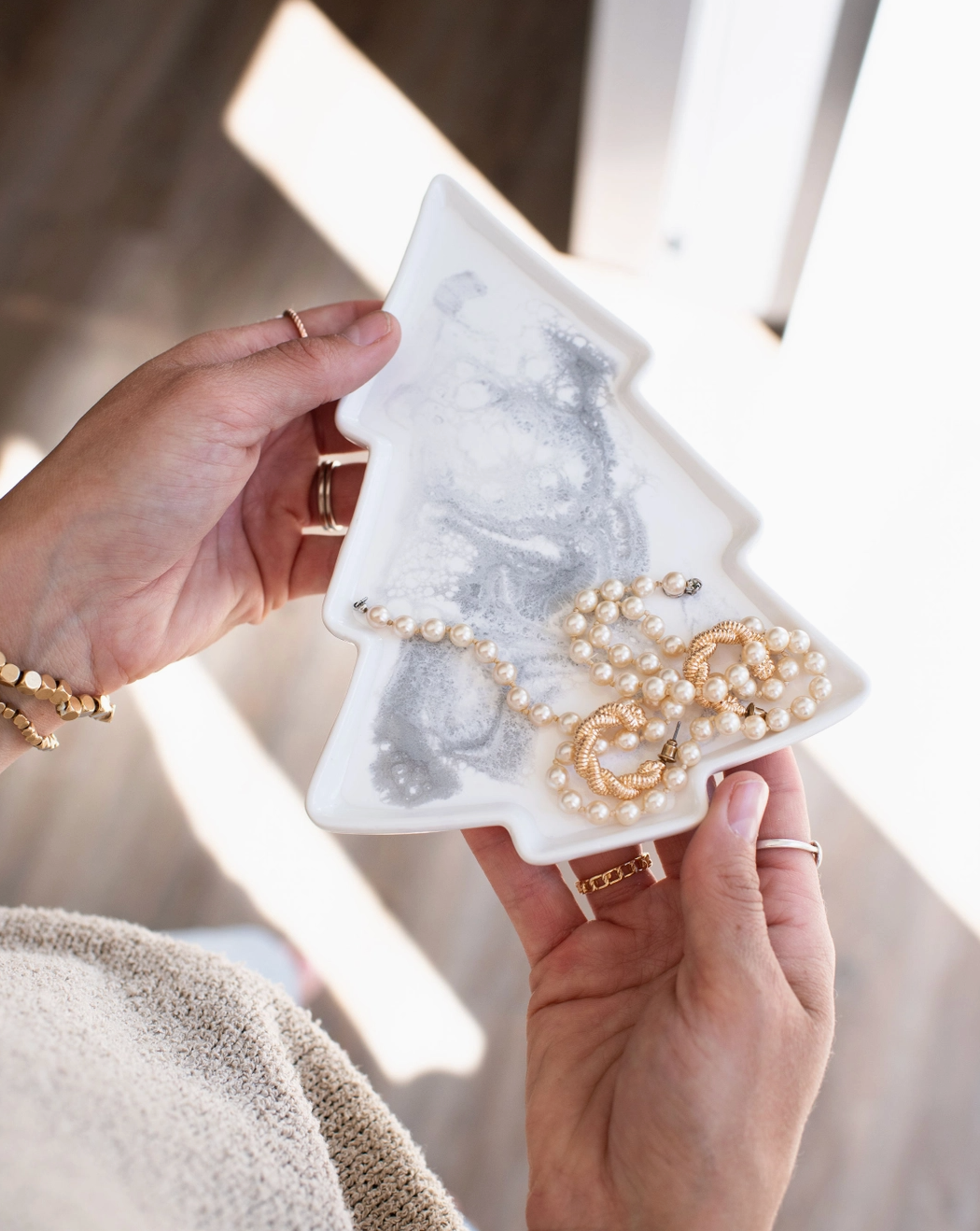 Lynn & Liana Tree Shaped Marble Ceramic Tray. Available at Be Charmed. 