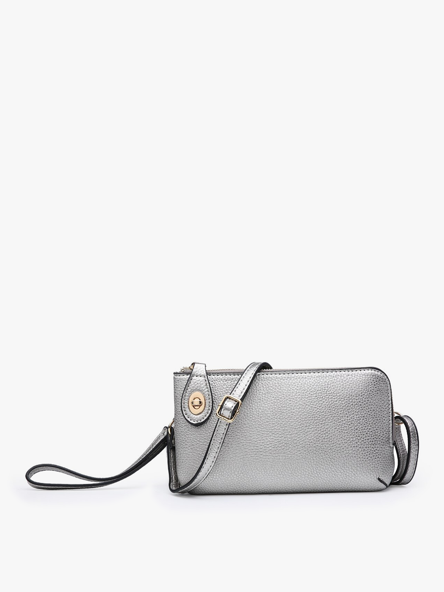 Jen & Co Dark Silver Kendall Crossbody Wristlet