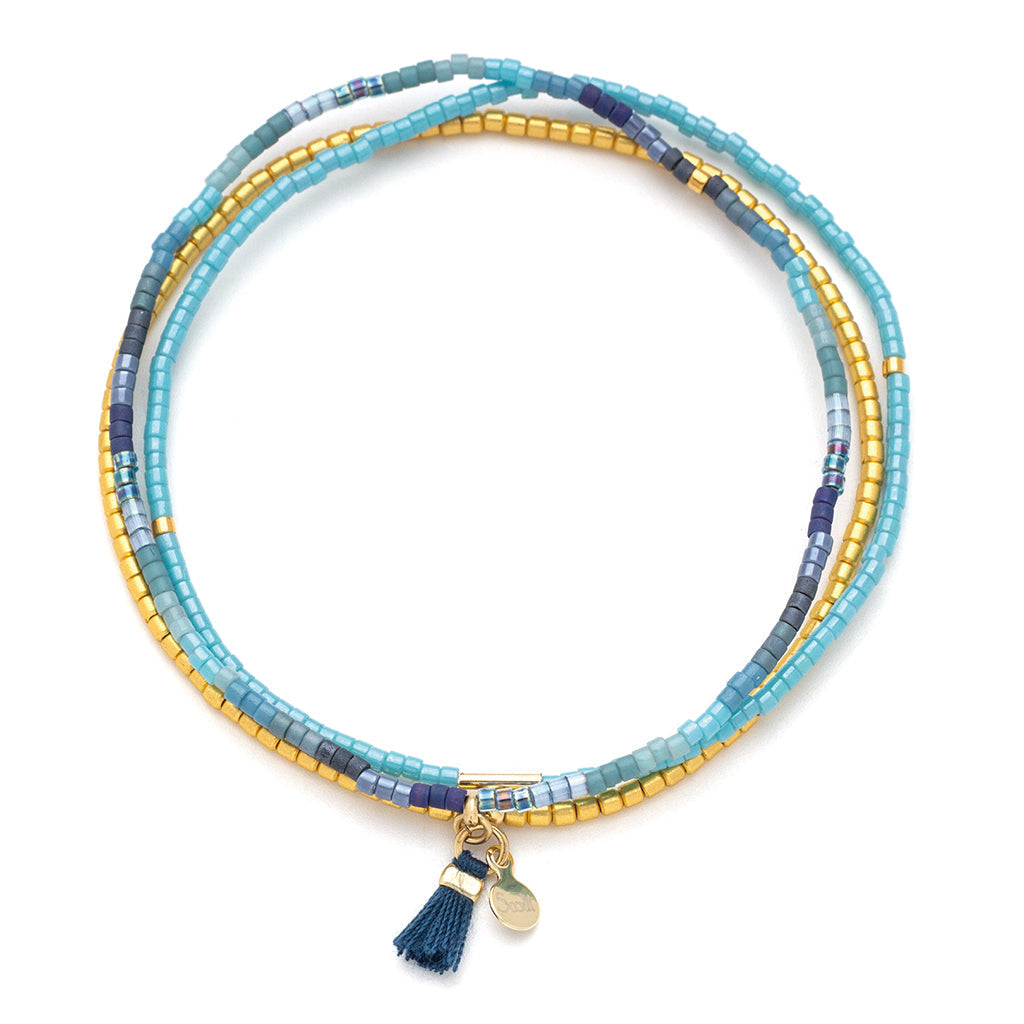 Scout Curated Wears Chromacolor Miyuki Bracelet Trio Cobalt Multi/Gold