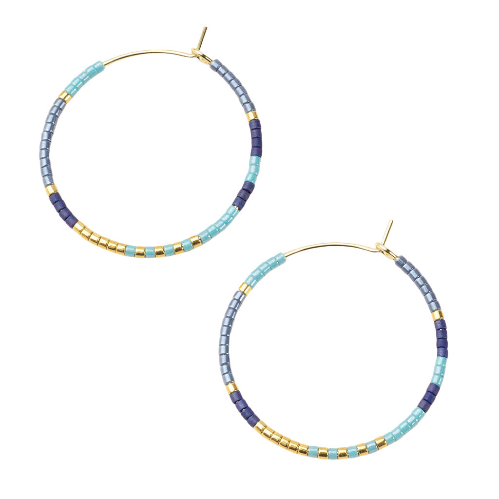 Scout Curated Wears Chromacolor Miyuki Small Hoop Cobalt Multi/Gold