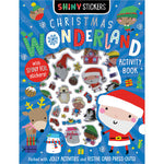 Christmas Wonderland activity book with colorful stickers on a blue background. Available at Be Charmed