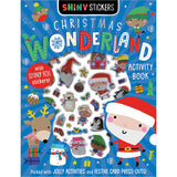 Christmas Wonderland activity book with colorful stickers on a blue background. Available at Be Charmed