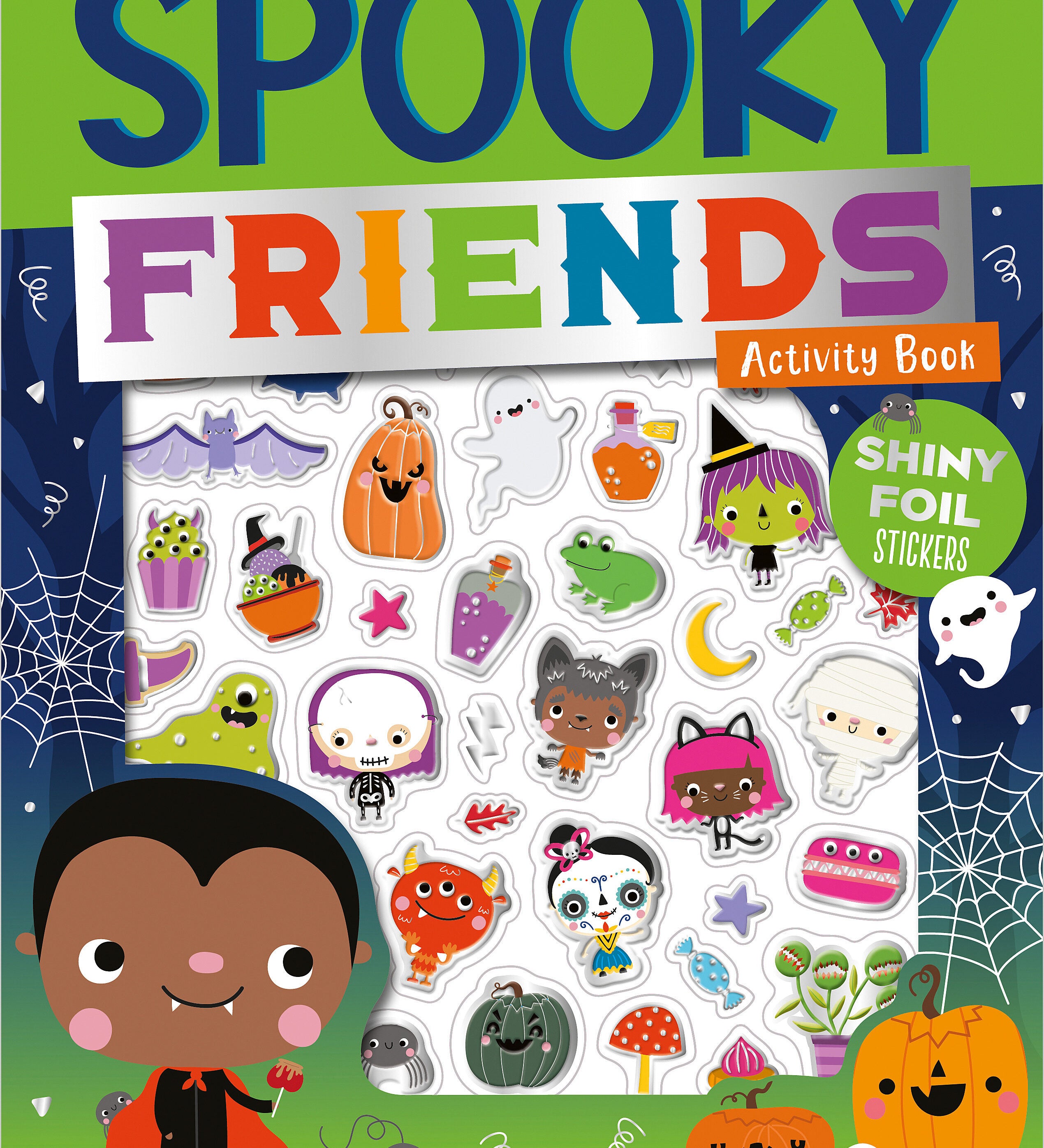Spooky Friends activity book with colorful characters and Halloween-themed design. Available at Be Charmed