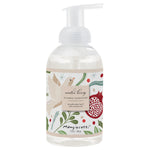 Foaming hand wash bottle with 'winter berry' design on a white background. Available at Be Charmed