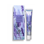 Lavender hand repair cream with packaging on a white background. Available at Be Charmed