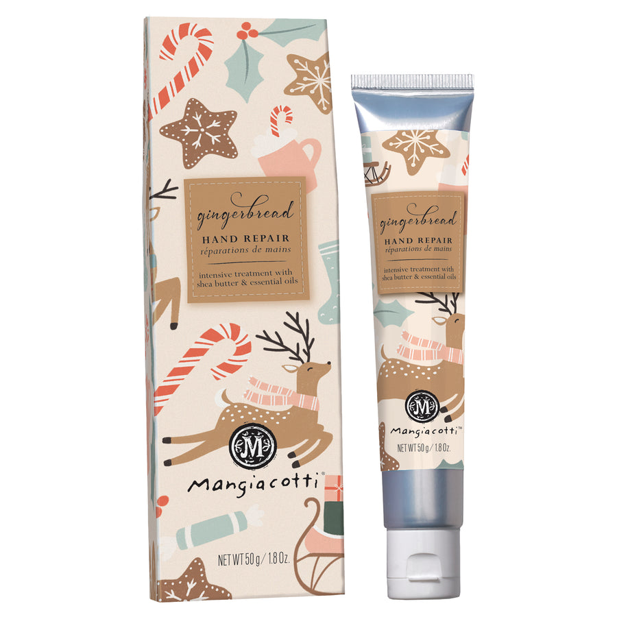 Gingerbread Mangiacotti Hand Repair soothing hand cream bottle available at Be Charmed