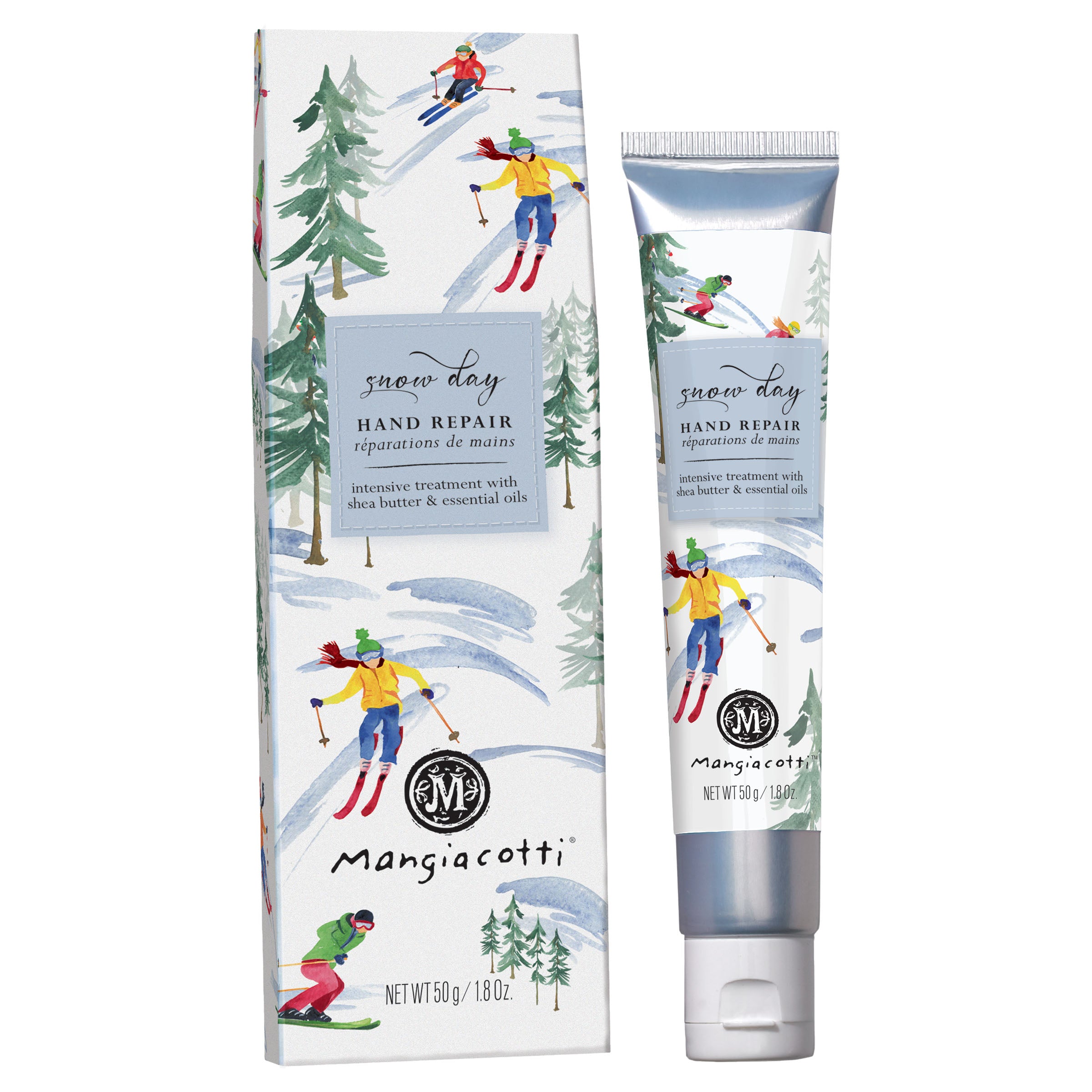 Snow Day Mangiacotti Hand Repair soothing hand cream bottle available at Be Charmed