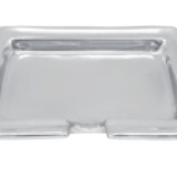 Mariposa Signature Business Card Holder with beaded border design, handcrafted aluminum desk accessory available at Be Charmed.